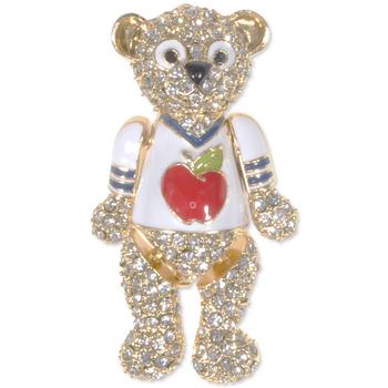 商品Gold-Tone Crystal Bear Apple Pin, Created for Macy's图片