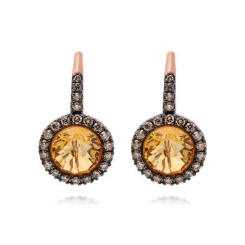 商品Mimi Milano | Mimi Milano Happy 18K Rose Gold Diamond 0.60ct. Tw. And Citrine Drop Earrings OLM307R8CM,商家Shopworn,价格¥7202图片