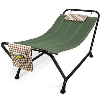 QuikFurn | Green Waterproof Patio Hammock w/ Stand Pillow Storage Pockets,商家Premium Outlets,价格¥1914