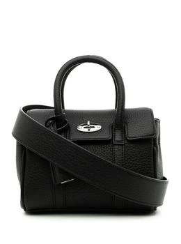 推荐Black Hand Bag With Silver-tone Embossed Details In Leather Woman商品