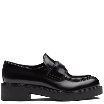 Prada | 【预售3-7天】PRADA/普拉达 21年秋冬 女士黑色亮面皮革乐福鞋1D246M_ULS_F0002_F_B050商品图片,8折, 包邮包税