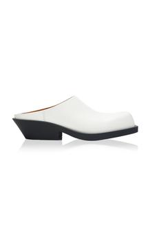 推荐Marni - Women's Sabot Leather Square-Toe Mules - White - IT 36 - Moda Operandi商品