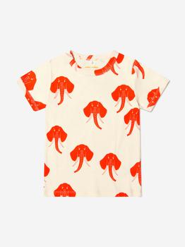推荐Mini Rodini White Unisex Organic Cotton Elephant T-Shirt商品