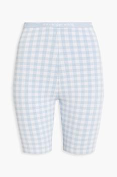 alexander wang短裤, Alexander Wang | Gingham stretch-knit shorts商品图片 4.5折