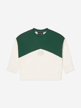 推荐Emporio Armani Green Boys Colourblock Logo Sweatshirt商品
