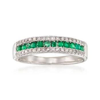 Ross-Simons | Ross-Simons Emerald and . Diamond Ring in 14kt White Gold,商家Premium Outlets,价格¥6894