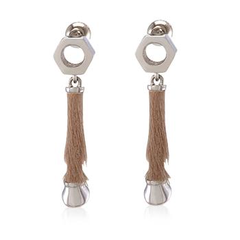 Burberry | Calf Hair And Palladium-plated Hoof Drop Earrings商品图片,7折, 满$275减$25, 满减