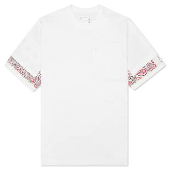 推荐Sacai Bandana Print T-Shirt - White商品