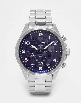推荐Tommy Hilfiger mens bracelet watch with navy dial in silver 1792007商品