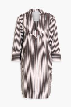 推荐Cleo striped cotton-poplin mini dress商品