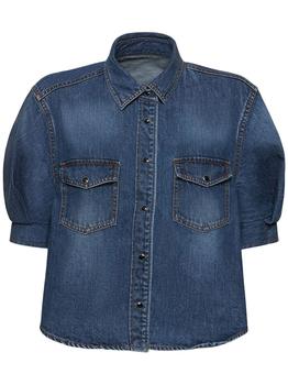 商品Sacai | Puffy Sleeve Denim Shirt,商家LUISAVIAROMA,价格¥5095图片