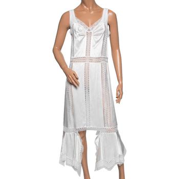 美国burberry, [二手商品] Burberry | Burberry White Satin Silk & Chantilly Lace Sleeveless Slip Dress S商品图片 7.5折
