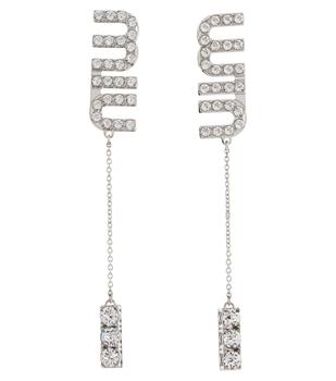 推荐Logo crystal-embellished earrings商品