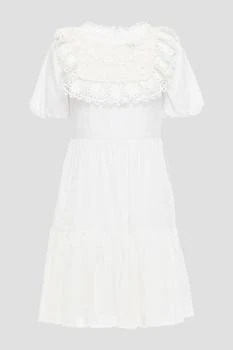 RED Valentino | Guipure lace-paneled cotton-voile mini dress,商家THE OUTNET US,价格¥1230