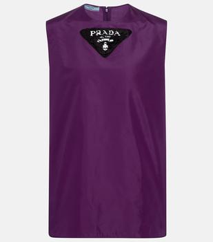 Prada | Logo silk taffeta tank top商品图片,