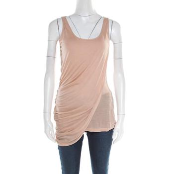 推荐Alexander McQueen Peach Modal Jersey Layered Asymmetric Sleeveless Top M商品