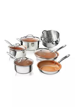 Gotham Steel | 10 Piece Stainless Steel Ti-Ceramic Nonstick Cookware Set商品图片,
