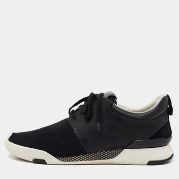 更多路易威登男鞋, [二手商品] Louis Vuitton | Louis Vuitton Black Damier Infini Leather And Mesh Fastlane Sneakers Size 42.5商品图片 6.7折