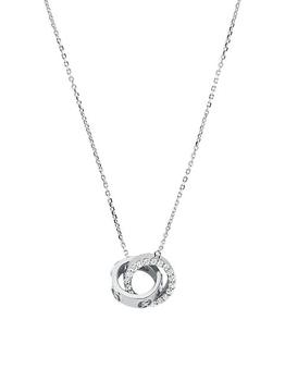Michael Kors | Sterling Silver & Cubic Zirconia Interlocking-Ring Pendant Necklace商品图片,