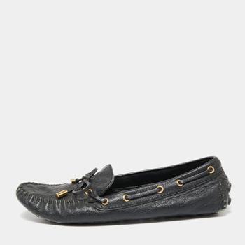 lv女鞋, [二手商品] Louis Vuitton | Louis Vuitton Black Monogram Empreinte Leather Gloria Loafers Size 37.5商品图片 9.2折, 满1件减$100, 满减