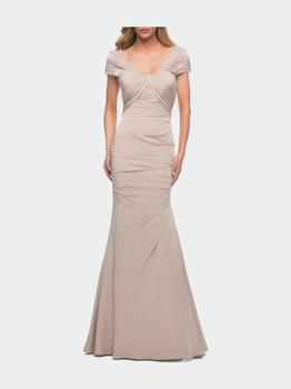 tissot lovely怎么样, La Femme | Lovely Ruched Mermaid Satin Gown with Unique Neckline商品图片 