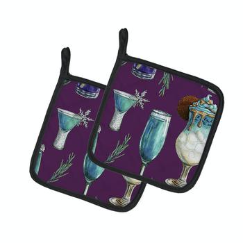 商品Caroline's Treasures | Drinks and Cocktails Purple Pair of Pot Holders,商家Verishop,价格¥156图片