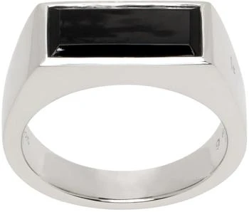Tom Wood | Silver Peaky Polished Onyx Ring,商家Ssense US,价格¥3213