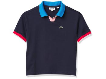 Lacoste | Girls' Short Sleeve Semi Fancy Buttonless Polo Shirt商品图片,独家减免邮费