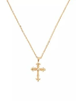 推荐Fleury Cross Small Gold-Plated Sterling Silver Pendant Necklace商品