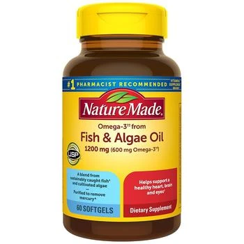 Nature Made | Omega-3 Fish Oil & Algae Oil 1200 mg Softgels,商家Walgreens,价格¥147