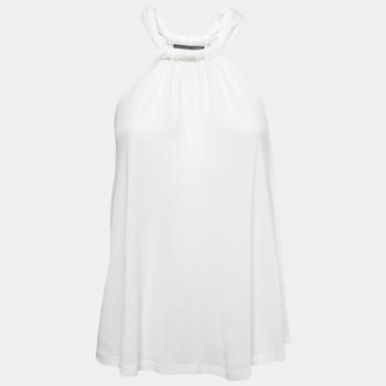 推荐Alexander McQueen White Stretch Crepe Halter Neck Top S商品