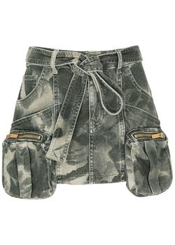 推荐Camouflage stretch-denim mini cargo skirt商品