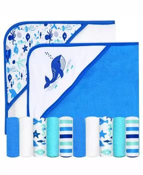 buba baby | Boys and Girls 2 Pack Embroidered Hooded Bath Towel and Wash Cloth Set,商家Macy's,价格¥257