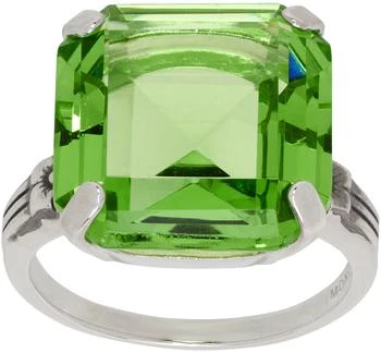 Mondo Mondo | Silver & Green Leroy Ring,商家SSENSE,价格¥2992