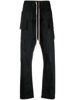 推荐RICK OWENS DRKSHDW Ribbed-panel Cargo Trousers Black商品