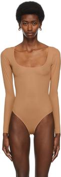 product Tan Jelly Sheer Long Sleeve Bodysuit image
