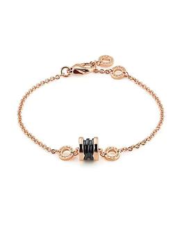 bvlgari项链, BVLGARI | B.zero1 18K Rose Gold & Black Ceramic Bracelet/7.09"商品图片 