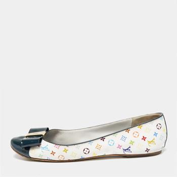 lv鞋, [二手商品] Louis Vuitton | Louis Vuitton White Monogram Multicolore Canvas Ballet Flats Size 39商品图片 满1件减$100, 满减