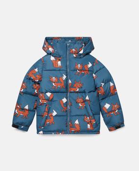 推荐Stella McCartney - Fox Print Puffer Jacket, Woman, Blue, Size: 2商品