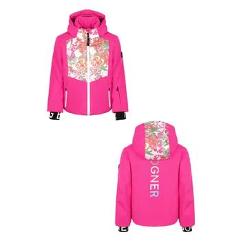 推荐Down padded logo ski hooded jacket in pink商品