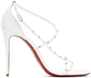 Christian Louboutin | White Riojana Spikes 100 Heeled Sandals 