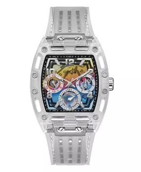 GUESS | Men's Clear Silicone Multi-Function Watch 44mm,商家Macy's,价格¥707