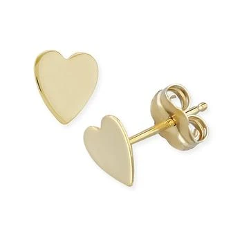 Macy's | Flat Heart Stud Earrings in 14k Yellow Or White Gold,商家Macy's,价格¥1347