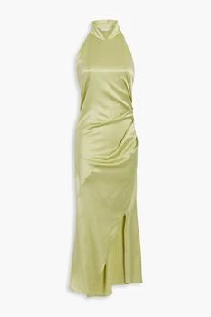 Helmut Lang | Draped silk-blend satin halterneck midi dress 5折