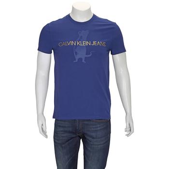 推荐Calvin Klein Mens Logo Emboridered Slim-fit T-Shirt, Size Large商品
