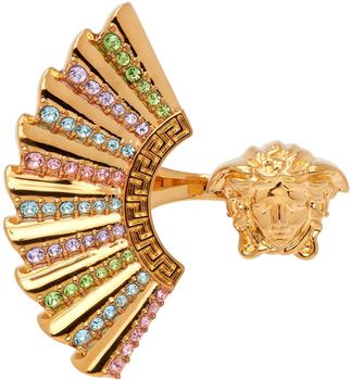 范思哲戒指正品, Versace | Gold Ventagli Medusa Ring商品图片 