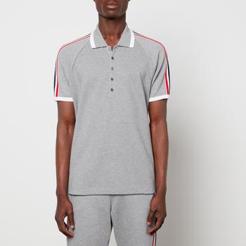 推荐Thom Browne Men's Raglan Sleeve Polo Shirt - Light Grey商品