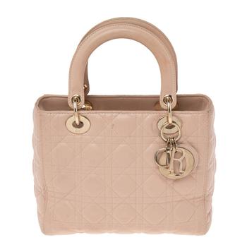 迪奥托特包, [二手商品] Dior | Dior Beige Cannage Leather Medium Lady Dior Tote商品图片 5.3折, 满1件减$100, 满减
