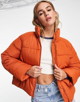 推荐Monki padded jacket in rust商品