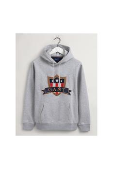 推荐GANT Banner Shield Hoodie Colour: Grey Melange商品